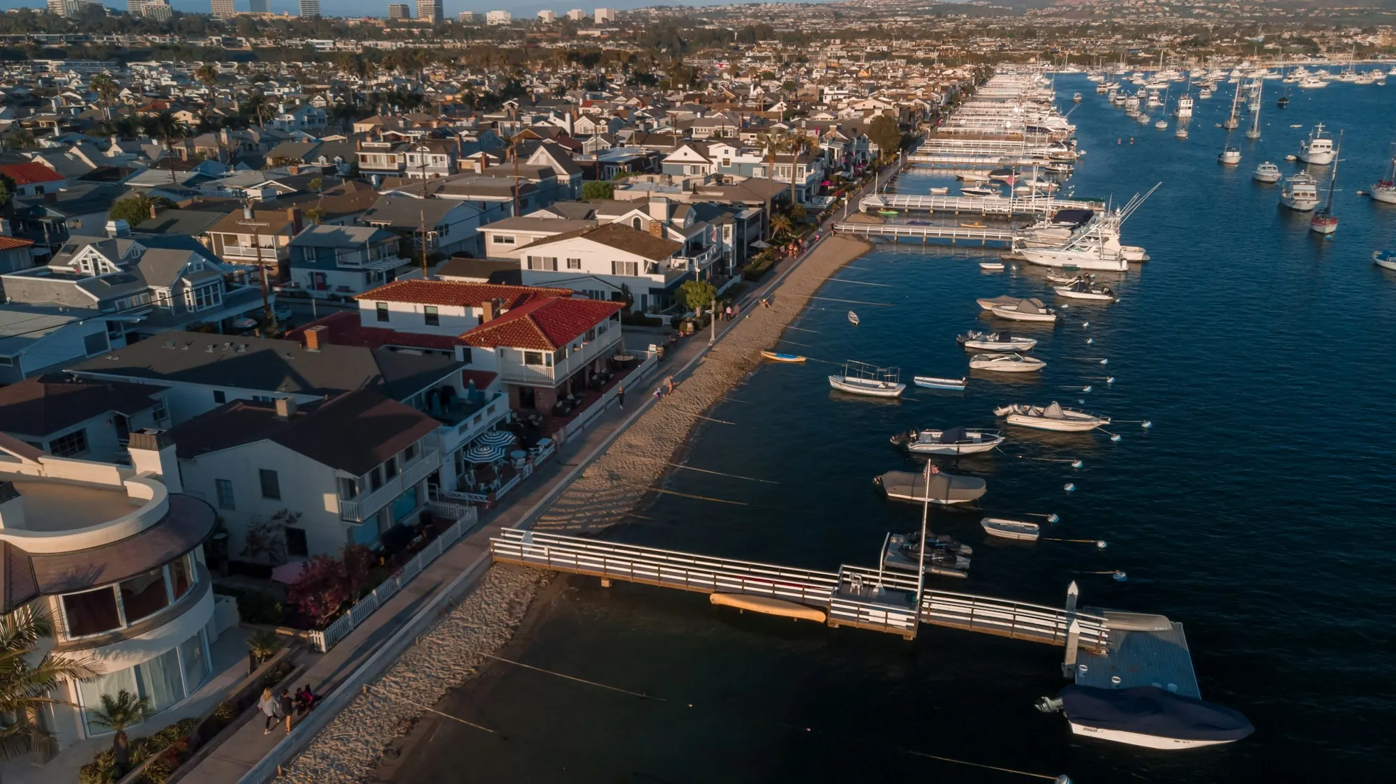 Water Filtration in Newport Beach & Surrounding Areas Aerial view of a harbor lined with homes and docks
