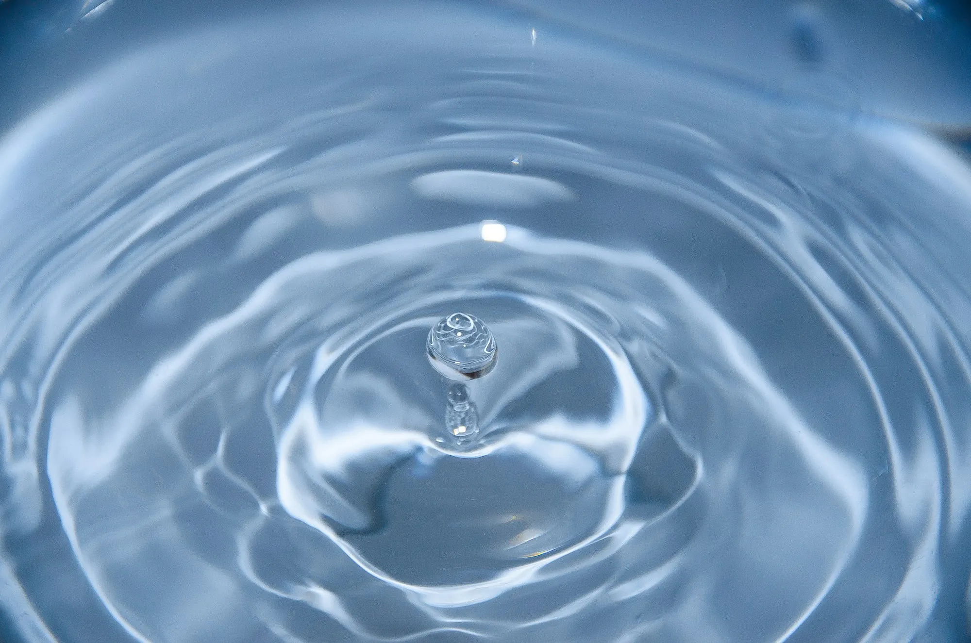 UV Water Purification in Newport Beach Water drop rippling the surface of clear water
